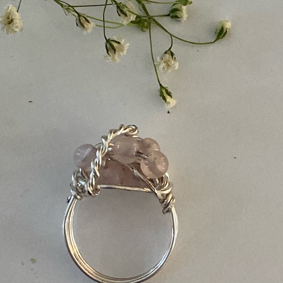 Rose Quartz wire wrapped ring.🌹 - Picture 3 of 6